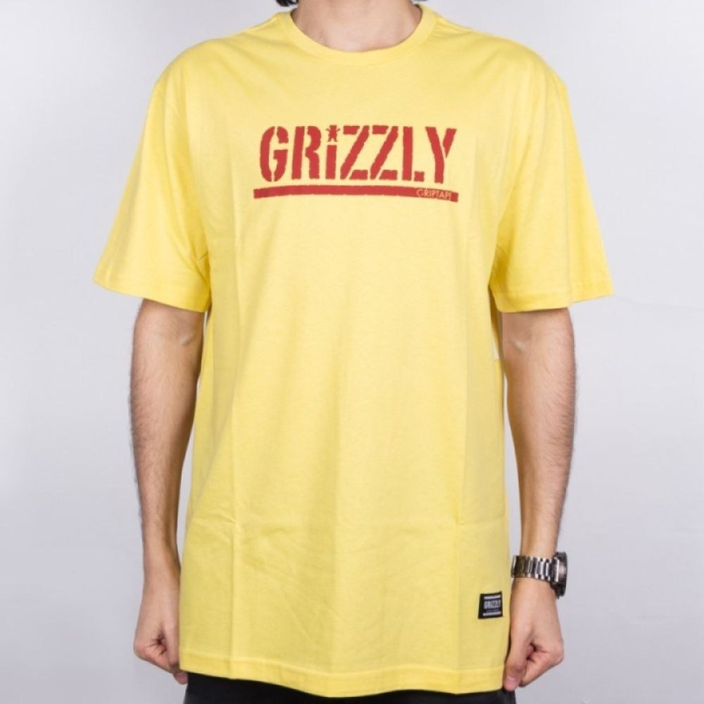 CAMISA-basica-marca-GRIZZLY-OG-BEAR-cor-amarelo-estamapa-basica-estilo-skate-sucata-brazil-maua-moda-skatista-streetwear-