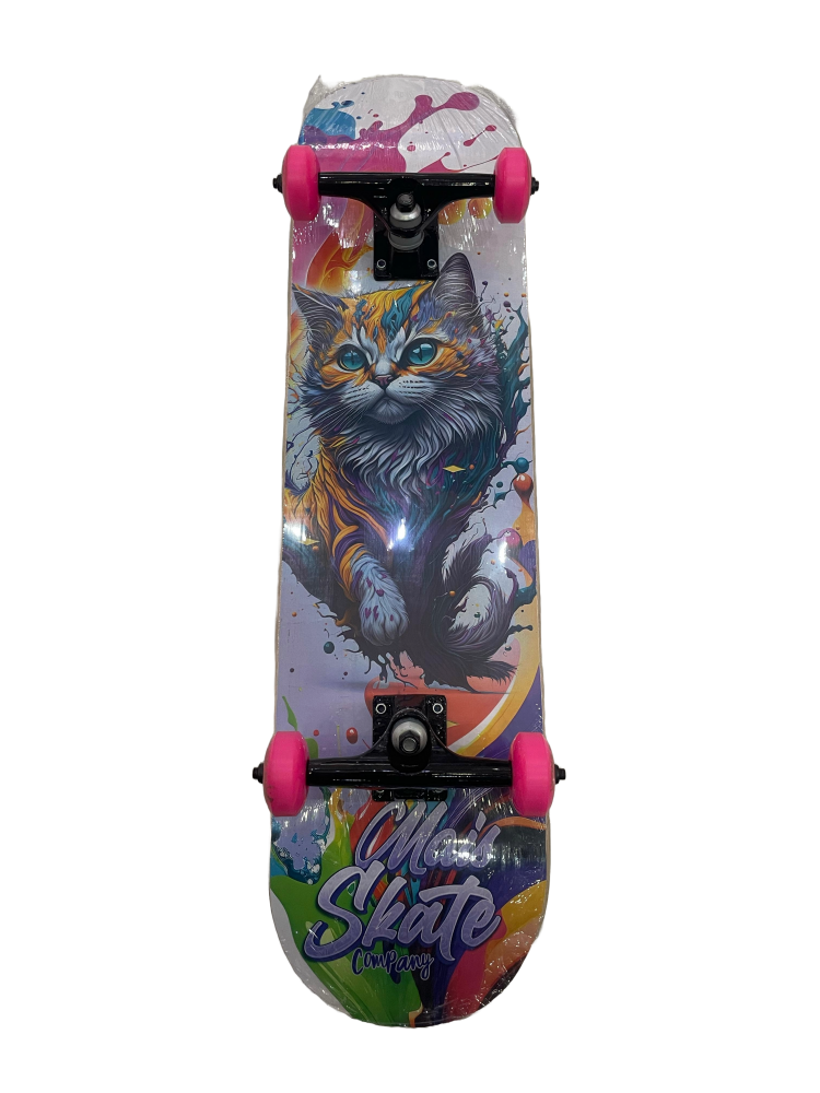 Skate_iniciante_estampa_Gato_Marca_Mais_Skate_sucata_brazil_moda_streetwear_e_skates_