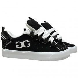 Tênis-Double-G-original-Big-Monster-Nobuck-Robusto-Cadarço-Largo-cor-preto-branco-sukata-brazil-maua-moda-skatista-streetwear-w